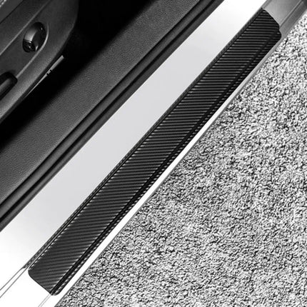 Carbon Fiber Car Door Sill Protectors, Peel and Stick Scuff Guard Strips, Trim to Fit Most Cars, SUVs and Trucks
