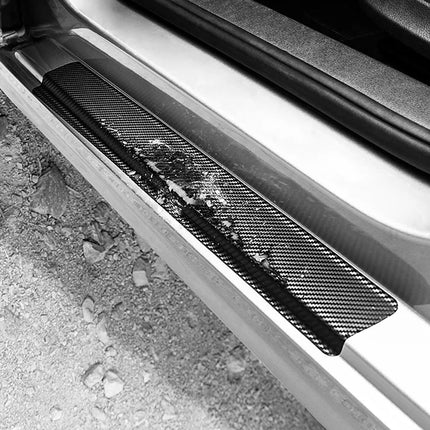 Carbon Fiber Car Door Sill Protectors, Peel and Stick Scuff Guard Strips, Trim to Fit Most Cars, SUVs and Trucks