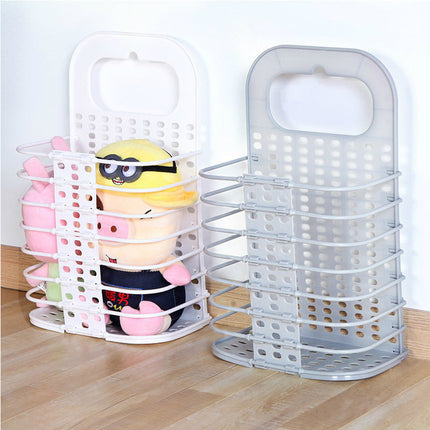 Foldable Laundry Basket, Wall Mounted Breathable Hamper that Folds Flat for Bathroom, Laundry Room and Closet Doors