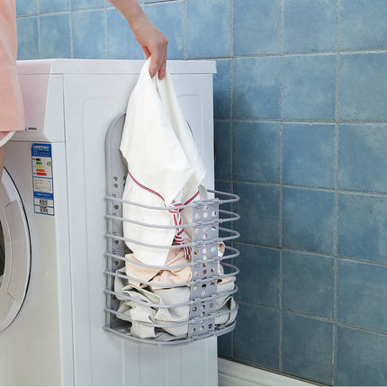 Foldable Laundry Basket, Wall Mounted Breathable Hamper that Folds Flat for Bathroom, Laundry Room and Closet Doors