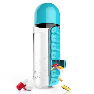 Daily Pill Organizer Water Bottle with Leak-Proof Design | Convenient Hydration for Medication Management
