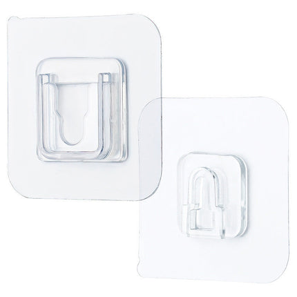 Transparent Self-Adhesive Hooks (Set of 10) | Durable and Removable for Home Organization