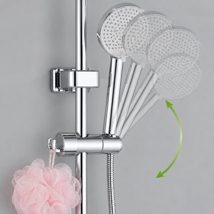 Shower Head Holder for Slide Rail with 360 Degree Rotation and Loofah Hook, Height Adjustable Handheld Shower Mount