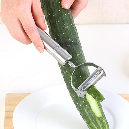 2-in-1 Vegetable Peeler and Grater with Stainless Steel Blades, Comfort-Grip Handle for Potatoes, Cucumbers and Fruit