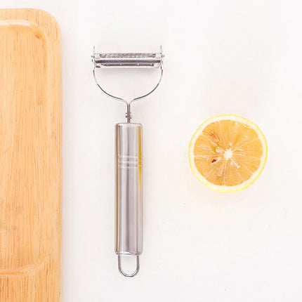 2-in-1 Vegetable Peeler and Grater with Stainless Steel Blades, Comfort-Grip Handle for Potatoes, Cucumbers and Fruit