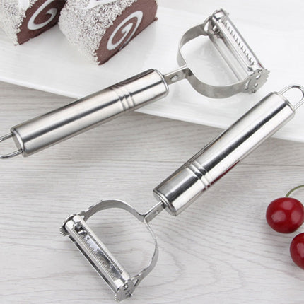 2-in-1 Vegetable Peeler and Grater with Stainless Steel Blades, Comfort-Grip Handle for Potatoes, Cucumbers and Fruit