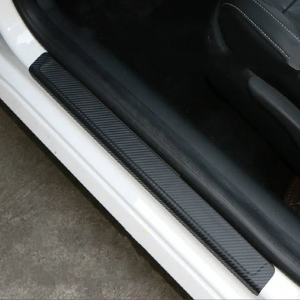 Carbon Fiber Car Door Sill Protectors, Peel and Stick Scuff Guard Strips, Trim to Fit Most Cars, SUVs and Trucks