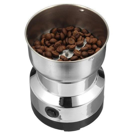 Electric Grinder for Coffee Beans, Nuts, Cereals and Spices with Low Noise Motor, Compact Kitchen Grinder for Home