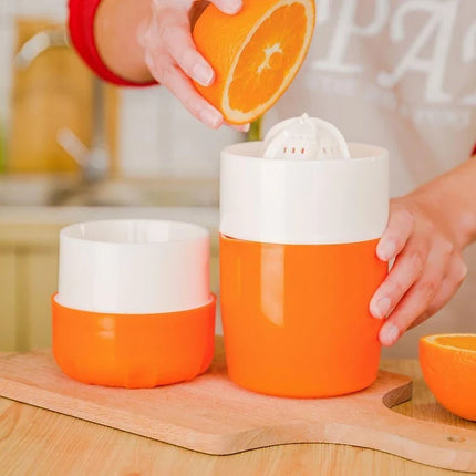 Manual Citrus Juicer with Ridged Reamer and Built In Strainer, Compact Hand Press for Home and Travel