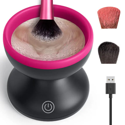 Automatic Makeup Brush Cleaner, Washes Cosmetic Brushes in Minutes and Lifts Leftover Product and Oils