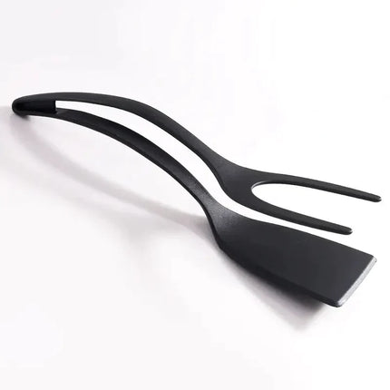 2-in-1 Silicone Spatula and Tongs, Heat-Resistant Kitchen Turner for Flipping Fish, Fried Eggs and French Toast