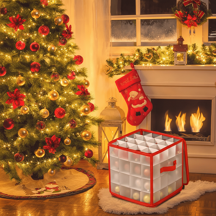 Ornament Storage Box for Christmas Decorations, Plastic Storage Box for Ornaments, Under Bed Storage Containers_07