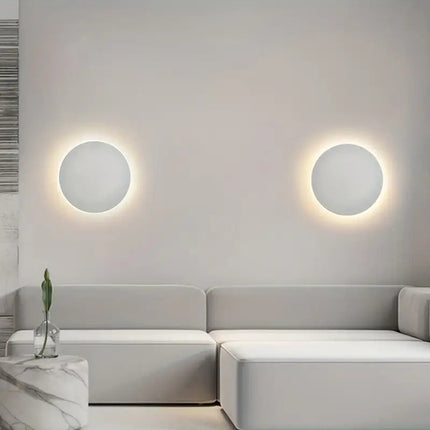 Minimalist LED Round Wall Light with Soft Ambient Glow | Modern Design for Bedrooms and Hallways
