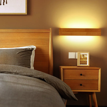 Modern Wooden LED Wall Lamp with Soft Lighting | Cozy Illumination for Bedrooms and Living Rooms