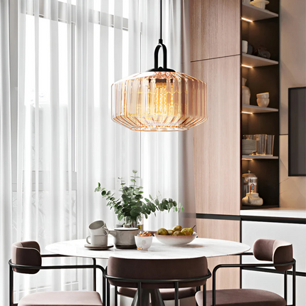 Retro Glass Pendant Light with Hand-Blown Design | Warm Ambient Lighting for Stylish Home Decor