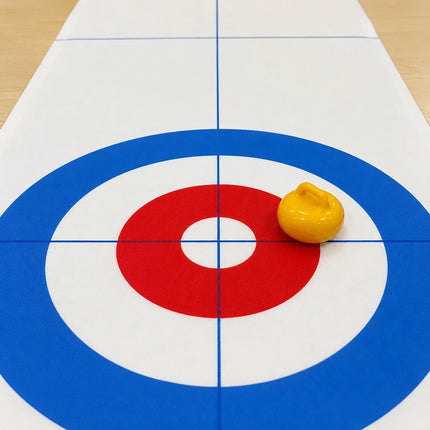 Indoor Curling Game Set, Tabletop Sliding Stone Board Game with Colored Stones and Center Target, Family Party Game for Kids and Adults
