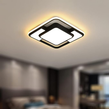 Remote-Controlled LED Ceiling Light with Adjustable Brightness | Modern Geometric Design for Customizable Ambiance