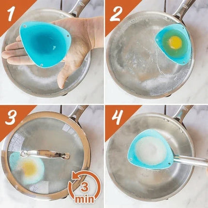 Silicone Egg Poacher Set with Non-Stick Design | Easy Cooking for Perfectly Poached Eggs