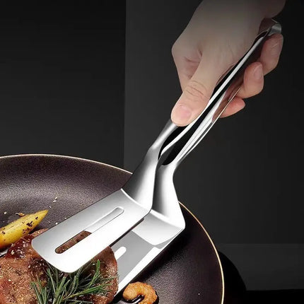 Silicone Kitchen Spatula, 2-in-1 Heat-Resistant Non-Stick Turner with Thin Beveled Edge for Eggs, Pancakes and Fish