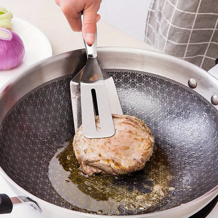 Silicone Kitchen Spatula, 2-in-1 Heat-Resistant Non-Stick Turner with Thin Beveled Edge for Eggs, Pancakes and Fish