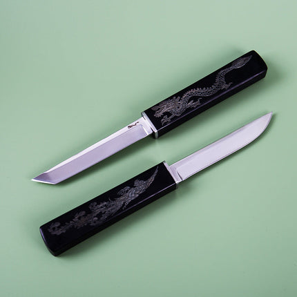 Dual Edge Dragon Design Utility Knife, Thickened Blade with Ergonomic Handle, 2 Color Options