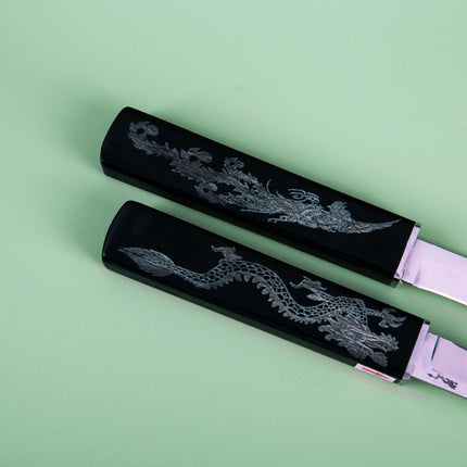Dual Edge Dragon Design Utility Knife, Thickened Blade with Ergonomic Handle, 2 Color Options
