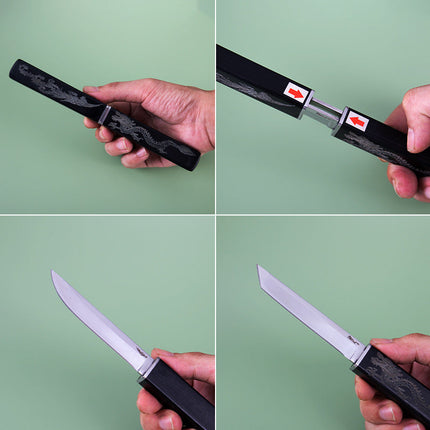Dual Edge Dragon Design Utility Knife, Thickened Blade with Ergonomic Handle, 2 Color Options