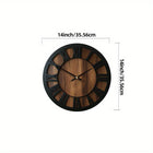 Large Wall Clocks for Living Room, Vintage Roman Numeral Clock with Wooden Face, Silent Farmhouse Wall Clock_05