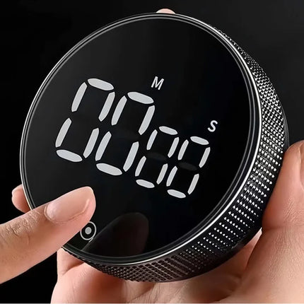 Digital Kitchen Timer with Magnetic Back and Large LED Display, Twist to Set for Baking and 25 Minute Pomodoro Blocks