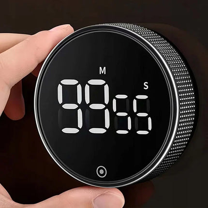 Digital Kitchen Timer with Magnetic Back and Large LED Display, Twist to Set for Baking and 25 Minute Pomodoro Blocks