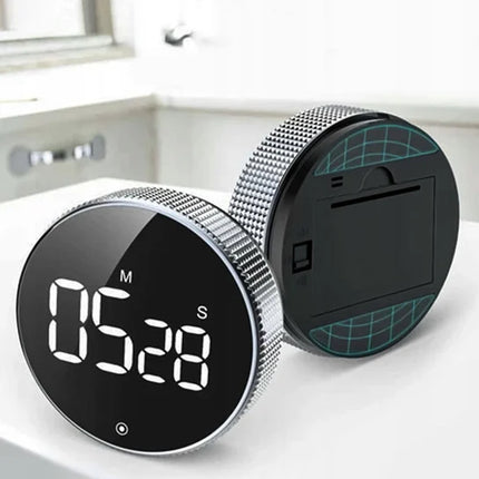 Digital Kitchen Timer with Magnetic Back and Large LED Display, Twist to Set for Baking and 25 Minute Pomodoro Blocks