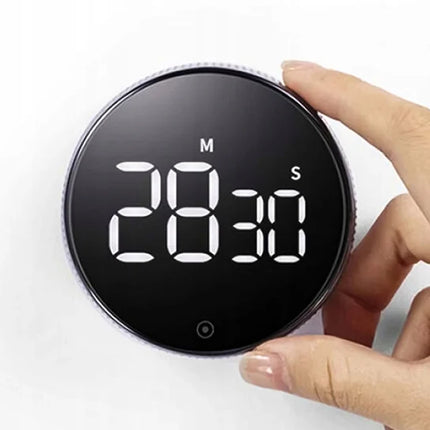 Digital Kitchen Timer with Magnetic Back and Large LED Display, Twist to Set for Baking and 25 Minute Pomodoro Blocks