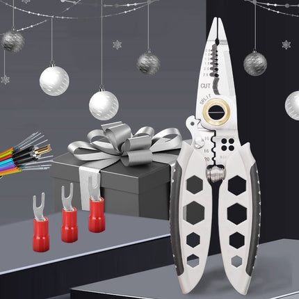 Wire Stripper Tool with Adjustable Tension, Strip Cut and Crimp Hand Tool with Ergonomic Grip for Electrical Wiring Jobs