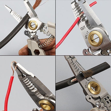 Wire Stripper Tool with Adjustable Tension, Strip Cut and Crimp Hand Tool with Ergonomic Grip for Electrical Wiring Jobs