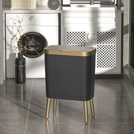 15L Odour-Sealing Trash Can with Flip-Top Lid | Modern Waste Bin for Kitchen and Bathroom Organization