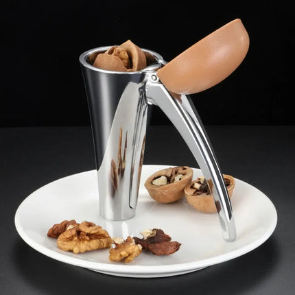 Heavy Duty Lever Nutcracker with Adjustable Grooves, Ergonomic Grip Nut Cracker Tool for Walnuts and Pecans