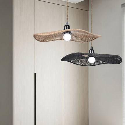 Handwoven Paper Rope Ceiling Light Shade with Wave-Inspired Design | Eco-Friendly Pendant for Modern Boho Interiors