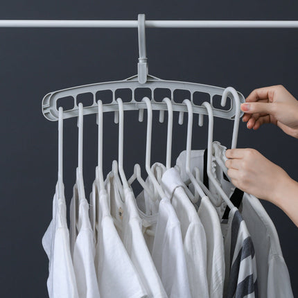 9 Hole Wardrobe Organizer Hangers, Space Saving Closet Hangers for Clothes and Outfits, Tidy Uniform Look, 4 Colors