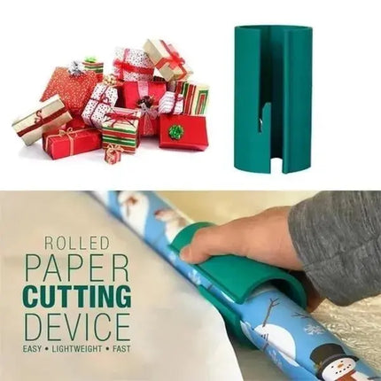 Wrapping Paper Cutter, Sliding Gift Wrap Cutter with Built In Blade, Wrapping Paper Organizer, Gift Wrapping Supplies