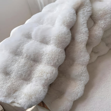 Round Bubble Rug with Unique Fleece Texture | Soft Fluffy Carpet for Cozy Modern Decor