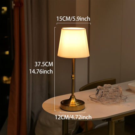 Dimmable Cordless Table Lamp with Touch Control | Elegant Brushed Metal Design for Soft Ambient Lighting