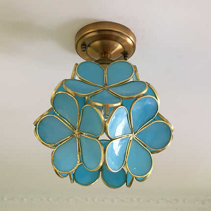 Flush Mount Ceiling Light Fixture, Retro Flower Vintage Bedroom Lighting, Colorful Hallway Lighting for Entryway_08