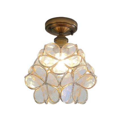 Flush Mount Ceiling Light Fixture, Retro Flower Vintage Bedroom Lighting, Colorful Hallway Lighting for Entryway_10