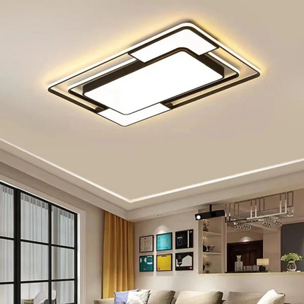 Remote-Controlled LED Ceiling Light with Adjustable Brightness | Modern Geometric Design for Customizable Ambiance