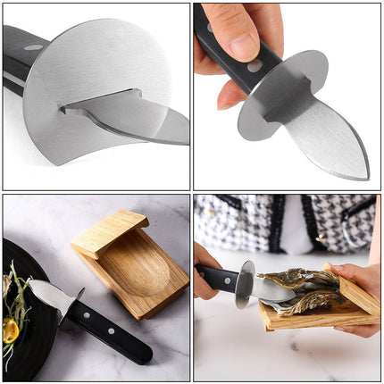 Oyster Opener Tool Set with Stainless Steel Blades | Durable Kitchen Essential for Effortless Shell Opening