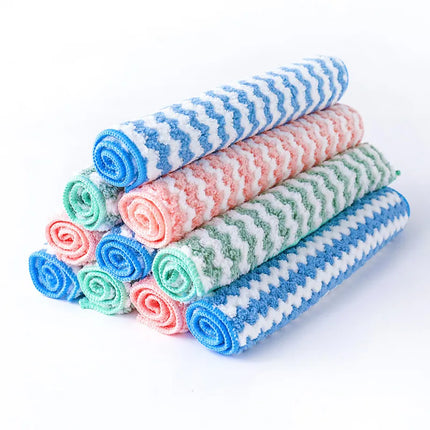 Microfiber Dishwashing Cloths with Streak-Free Cleaning | Set of 10 for Effortless Kitchen Care(Set of 10)