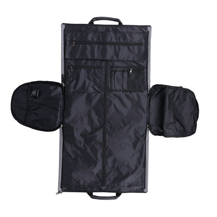 Convertible Garment Bag and Duffel with Hanging Suit Compartment, Shoe and Toiletry Pockets, Black and Gray Travel Bag for Business Trips