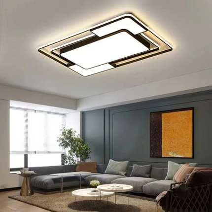 Remote-Controlled LED Ceiling Light with Adjustable Brightness | Modern Geometric Design for Customizable Ambiance