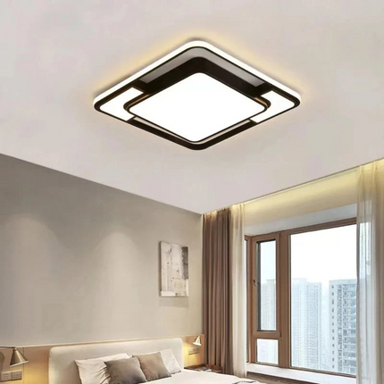 Remote-Controlled LED Ceiling Light with Adjustable Brightness | Modern Geometric Design for Customizable Ambiance