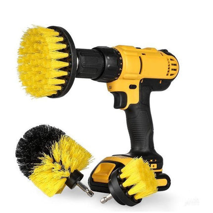 Drill Brush Cleaning Kit, Set of 4 Stiff Bristle Scrubber Attachments for Bathtubs, Tile, Grout and Patios